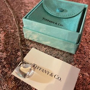 Tiffany & Co. Clear crystal puff heart pendant